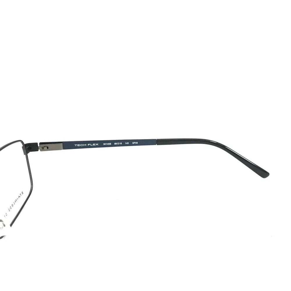 Tech Flex Large Eyeglasses Frames 30145S SP06 Blue Silver Square 58-18-145